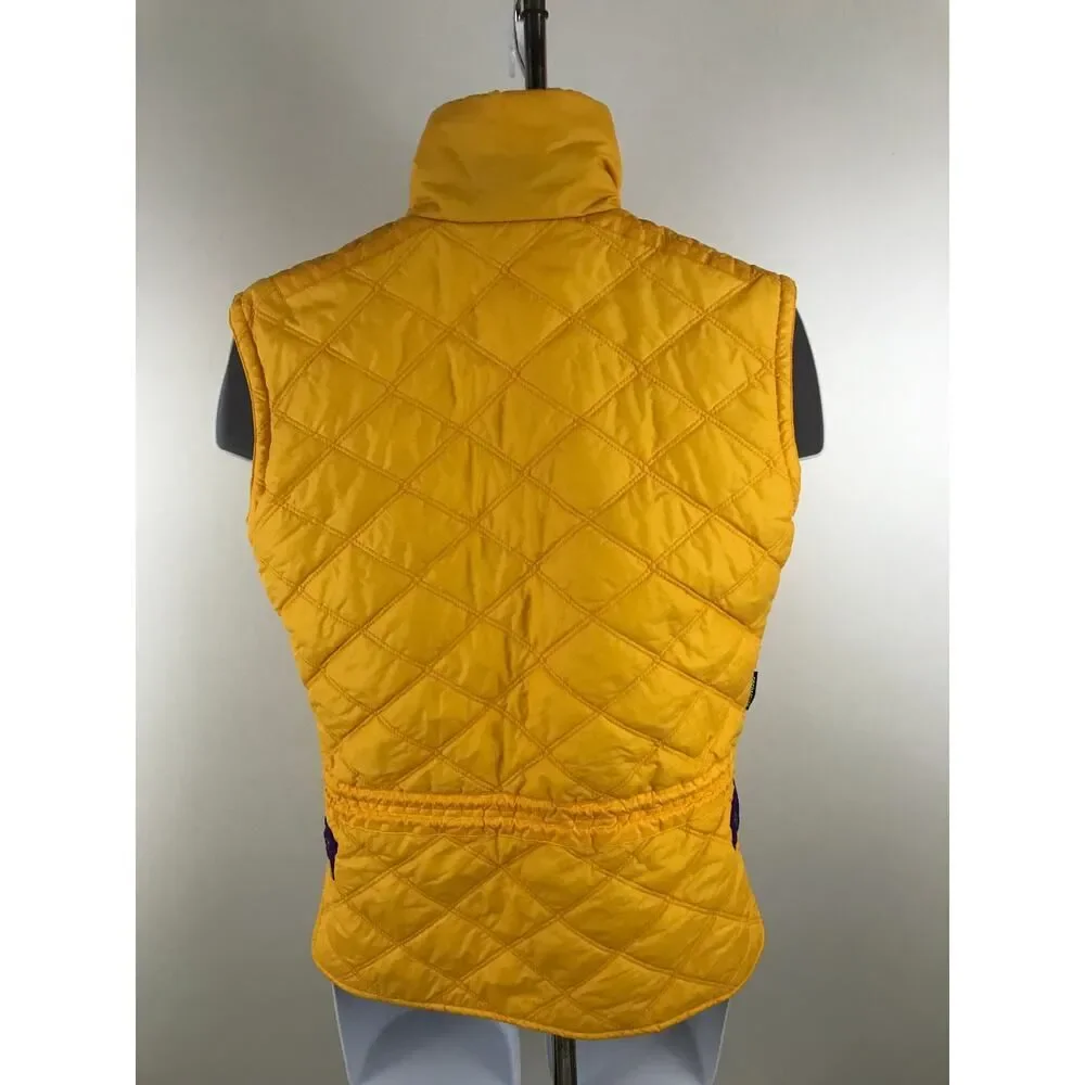 Obermeyer‎ Ski Vest Zip Buttons Yellow Patches Womens Size 14